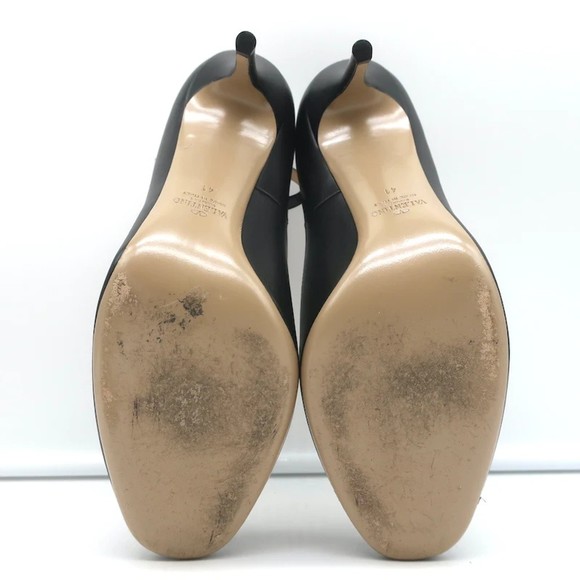 Valentino Tango Ankle Strap Pumps Black Leather Size 41 - Picture 11 of 12